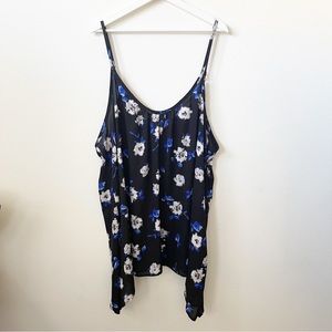 TORRID Floral Print Asymmetrical Sleeveless Blouse Top